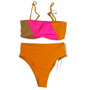 ELLEJAY Orange/Pink Bikini swimsuit Sz M